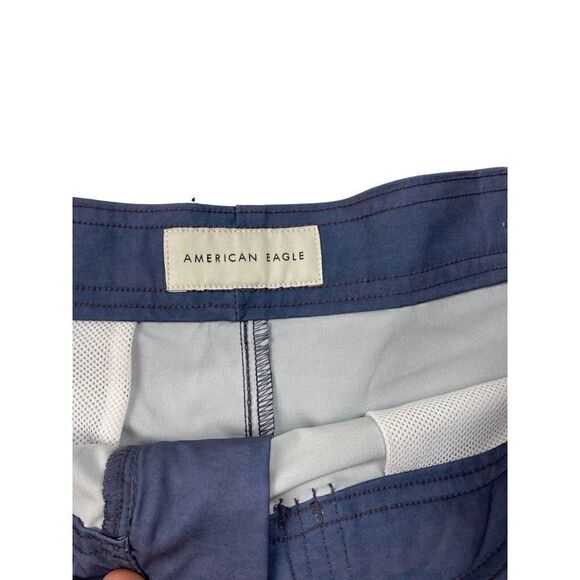 American Eagle Outfitters Board Shorts Large Blue / Mauve unlined NWOT‎ - Picture 9 of 10